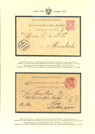 RAKOUSKÉ DOPISNICE "DVOUHLAVÁ ORLICE" VYDÁNÍ 1883, 1884, 1888 a 1890 – list 115