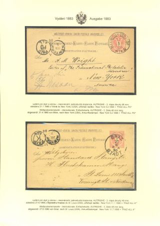 RAKOUSKÉ DOPISNICE "DVOUHLAVÁ ORLICE" VYDÁNÍ 1883, 1884, 1888 a 1890 – list 117