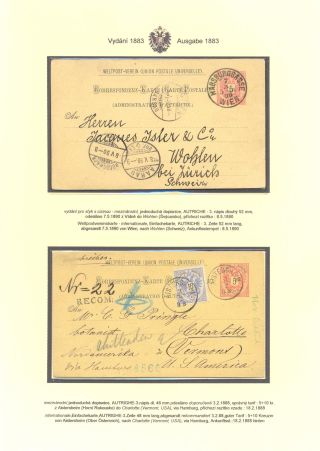 RAKOUSKÉ DOPISNICE "DVOUHLAVÁ ORLICE" VYDÁNÍ 1883, 1884, 1888 a 1890 – list 125