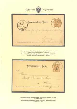 RAKOUSKÉ DOPISNICE "DVOUHLAVÁ ORLICE" VYDÁNÍ 1883, 1884, 1888 a 1890 – list 129