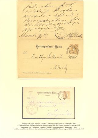 RAKOUSKÉ DOPISNICE "DVOUHLAVÁ ORLICE" VYDÁNÍ 1883, 1884, 1888 a 1890 – list 133