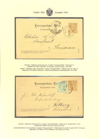 RAKOUSKÉ DOPISNICE "DVOUHLAVÁ ORLICE" VYDÁNÍ 1883, 1884, 1888 a 1890 – list 134