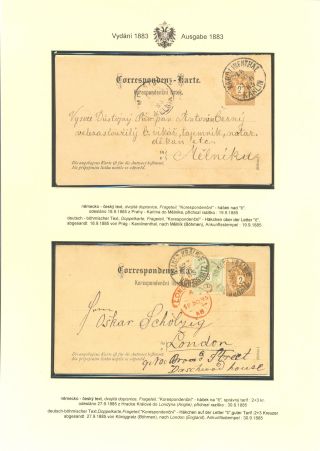 RAKOUSKÉ DOPISNICE "DVOUHLAVÁ ORLICE" VYDÁNÍ 1883, 1884, 1888 a 1890 – list 135