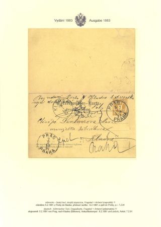 RAKOUSKÉ DOPISNICE "DVOUHLAVÁ ORLICE" VYDÁNÍ 1883, 1884, 1888 a 1890 – list 137
