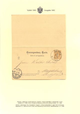 RAKOUSKÉ DOPISNICE "DVOUHLAVÁ ORLICE" VYDÁNÍ 1883, 1884, 1888 a 1890 – list 139