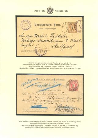 RAKOUSKÉ DOPISNICE "DVOUHLAVÁ ORLICE" VYDÁNÍ 1883, 1884, 1888 a 1890 – list 141