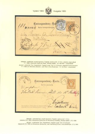 RAKOUSKÉ DOPISNICE "DVOUHLAVÁ ORLICE" VYDÁNÍ 1883, 1884, 1888 a 1890 – list 142