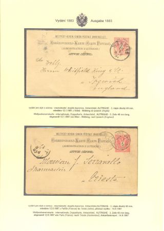 RAKOUSKÉ DOPISNICE "DVOUHLAVÁ ORLICE" VYDÁNÍ 1883, 1884, 1888 a 1890 – list 156