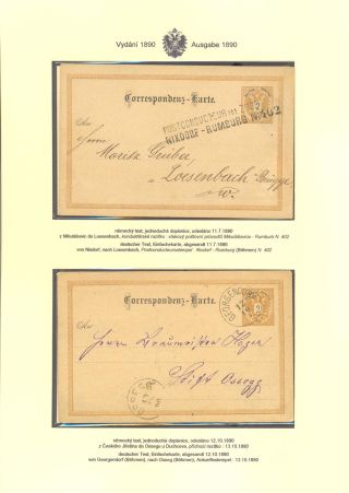 RAKOUSKÉ DOPISNICE "DVOUHLAVÁ ORLICE" VYDÁNÍ 1883, 1884, 1888 a 1890 – list 165
