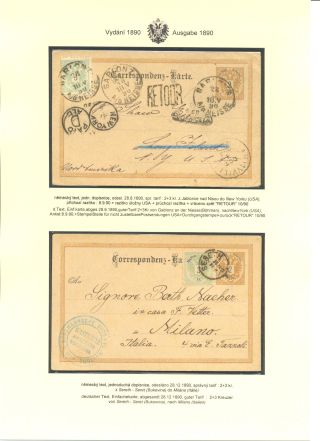 RAKOUSKÉ DOPISNICE "DVOUHLAVÁ ORLICE" VYDÁNÍ 1883, 1884, 1888 a 1890 – list 166
