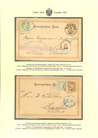 RAKOUSKÉ DOPISNICE "DVOUHLAVÁ ORLICE" VYDÁNÍ 1883, 1884, 1888 a 1890 – list 167