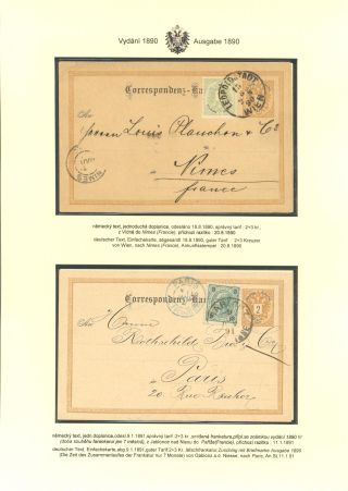RAKOUSKÉ DOPISNICE "DVOUHLAVÁ ORLICE" VYDÁNÍ 1883, 1884, 1888 a 1890 – list 170