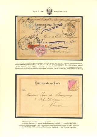 RAKOUSKÉ DOPISNICE "DVOUHLAVÁ ORLICE" VYDÁNÍ 1883, 1884, 1888 a 1890 – list 172