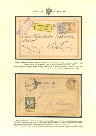 RAKOUSKÉ DOPISNICE "DVOUHLAVÁ ORLICE" VYDÁNÍ 1883, 1884, 1888 a 1890 – list 176