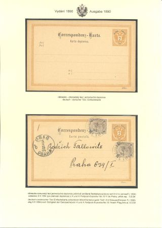 RAKOUSKÉ DOPISNICE "DVOUHLAVÁ ORLICE" VYDÁNÍ 1883, 1884, 1888 a 1890 – list 182