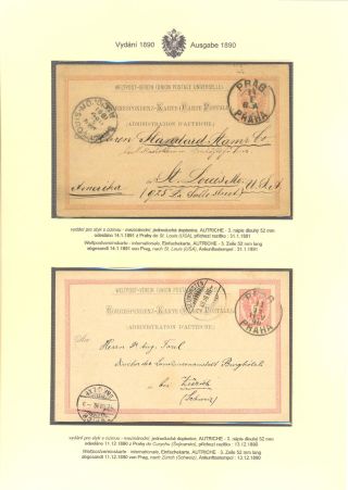 RAKOUSKÉ DOPISNICE "DVOUHLAVÁ ORLICE" VYDÁNÍ 1883, 1884, 1888 a 1890 – list 183
