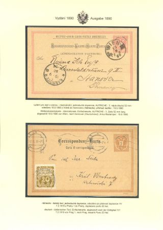 RAKOUSKÉ DOPISNICE "DVOUHLAVÁ ORLICE" VYDÁNÍ 1883, 1884, 1888 a 1890 – list 184