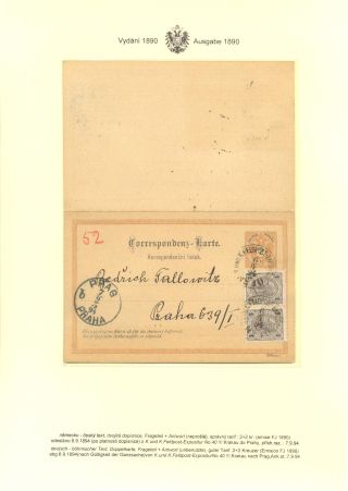RAKOUSKÉ DOPISNICE "DVOUHLAVÁ ORLICE" VYDÁNÍ 1883, 1884, 1888 a 1890 – list 187