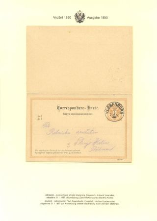 RAKOUSKÉ DOPISNICE "DVOUHLAVÁ ORLICE" VYDÁNÍ 1883, 1884, 1888 a 1890 – list 189