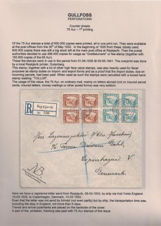THE "GULLFOSS" POSTAGE STAMPS – sheet 25