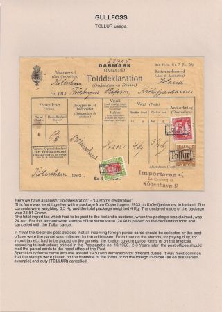 THE "GULLFOSS" POSTAGE STAMPS – sheet 101