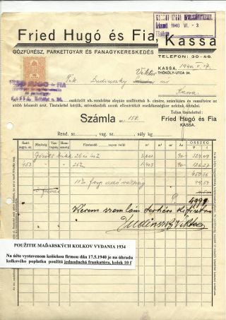 UNGARISCHE STEUERMARKEN UND FORMULÄRE IN DER SLOWAKEI 1938-1945 VERWENDET – Blatt 4