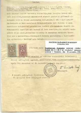UNGARISCHE STEUERMARKEN UND FORMULÄRE IN DER SLOWAKEI 1938-1945 VERWENDET – Blatt 6