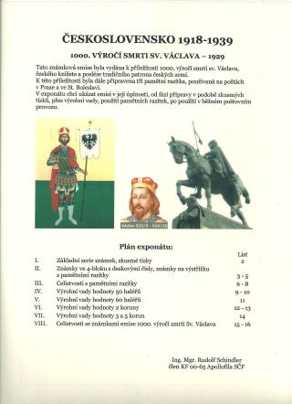 ČESKOSLOVENSKO 1918-1939: 1000. VÝROČÍ SMRTI SV. VÁCLAVA 1929 – list 1