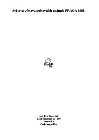 WORLD POSTAGE STAMPS EXHIBITON PRAGA 1988 – sheet 1