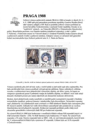WORLD POSTAGE STAMPS EXHIBITON PRAGA 1988 – sheet 3