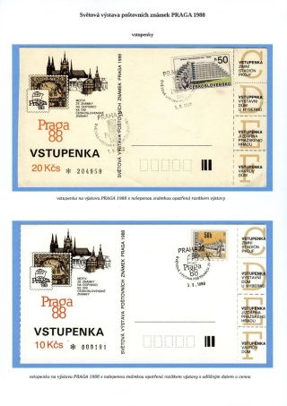 WORLD POSTAGE STAMPS EXHIBITON PRAGA 1988 – sheet 7