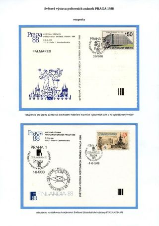 WORLD POSTAGE STAMPS EXHIBITON PRAGA 1988 – sheet 9