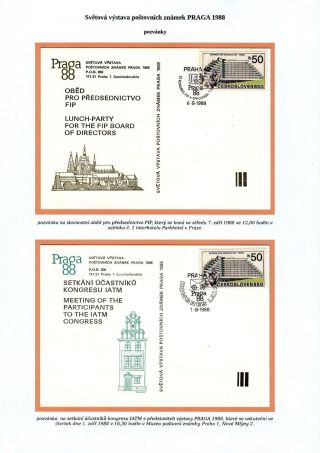 SVĚTOVÁ VÝSTAVA POŠTOVNÍCH ZNÁMEK PRAGA 1988 – list 18