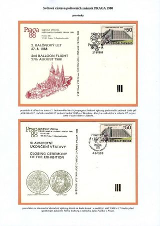 SVĚTOVÁ VÝSTAVA POŠTOVNÍCH ZNÁMEK PRAGA 1988 – list 19