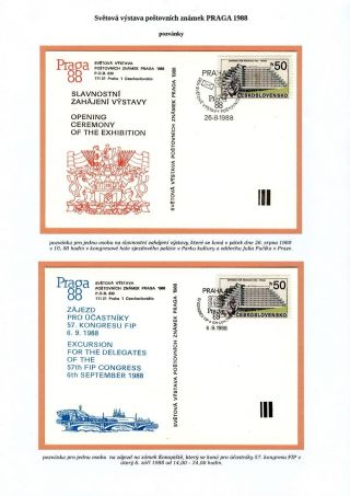 SVĚTOVÁ VÝSTAVA POŠTOVNÍCH ZNÁMEK PRAGA 1988 – list 20