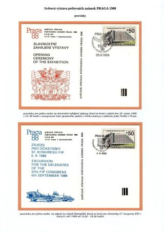 SVĚTOVÁ VÝSTAVA POŠTOVNÍCH ZNÁMEK PRAGA 1988 – list 21