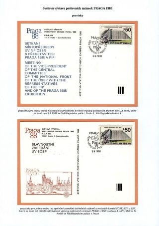 SVĚTOVÁ VÝSTAVA POŠTOVNÍCH ZNÁMEK PRAGA 1988 – list 22
