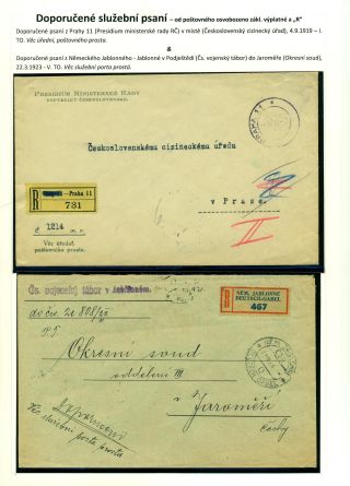 EINGESCHRIEBEN UND EILBOTEN DIENSTPOST IN DER TSCHECHOSLOWAKEI 1918-1939 – Blatt 2