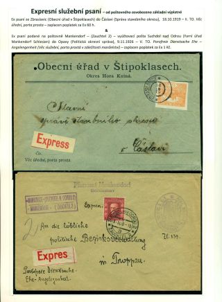 EINGESCHRIEBEN UND EILBOTEN DIENSTPOST IN DER TSCHECHOSLOWAKEI 1918-1939 – Blatt 4