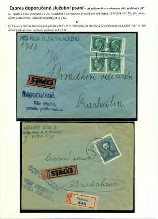 EINGESCHRIEBEN UND EILBOTEN DIENSTPOST IN DER TSCHECHOSLOWAKEI 1918-1939 – Blatt 5