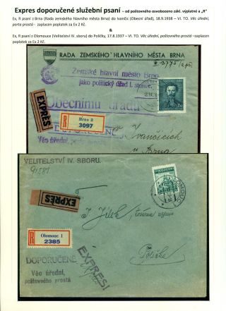 EINGESCHRIEBEN UND EILBOTEN DIENSTPOST IN DER TSCHECHOSLOWAKEI 1918-1939 – Blatt 6