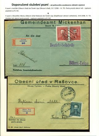 EINGESCHRIEBEN UND EILBOTEN DIENSTPOST IN DER TSCHECHOSLOWAKEI 1918-1939 – Blatt 13