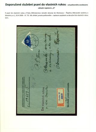 EINGESCHRIEBEN UND EILBOTEN DIENSTPOST IN DER TSCHECHOSLOWAKEI 1918-1939 – Blatt 15