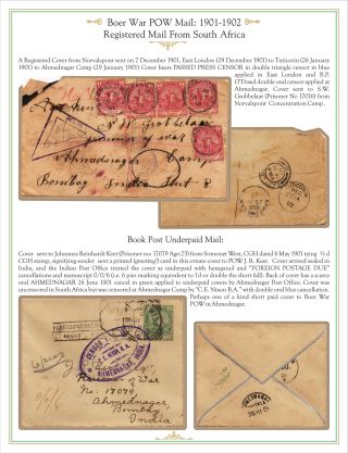 AHMEDNAGAR POW CAMP MAIL (BOER WAR TO WORLD WAR I), 1901 TO 1916 – sheet 3