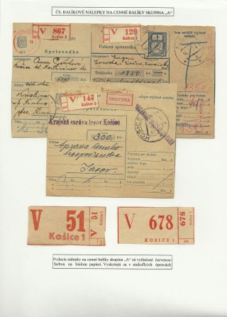 PODACÍ BALÍKOVÉ NÁLEPKY Z KOŠIC – list 9