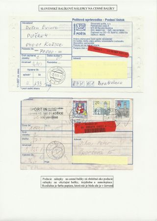 PODACÍ BALÍKOVÉ NÁLEPKY Z KOŠIC – list 12