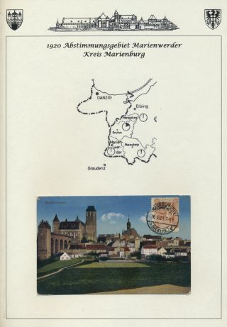 1920 PLEBISCITE TERRITORY MARIENWERDER, REGION MARIENBURG – sheet 1