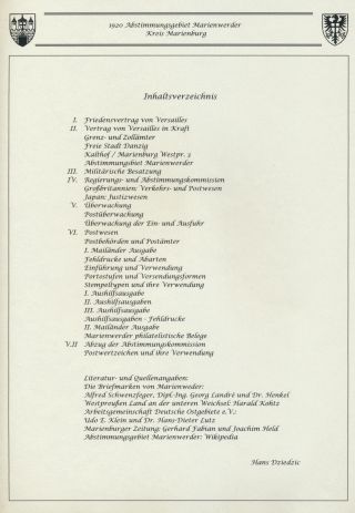 1920 PLEBISCITE TERRITORY MARIENWERDER, REGION MARIENBURG – sheet 2