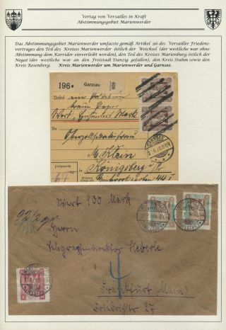 1920 PLEBISCITE TERRITORY MARIENWERDER, REGION MARIENBURG – sheet 8