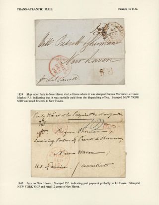 FRANCE - TRANS-ATLANTIC MAIL TO US (1839-1900) – sheet 1